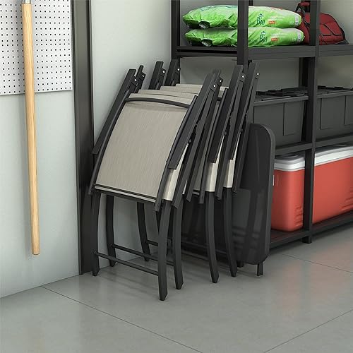 Miniatura 17 de COSCO Juego de charla plegable de 5 piezas, tamaño único, negrobeige