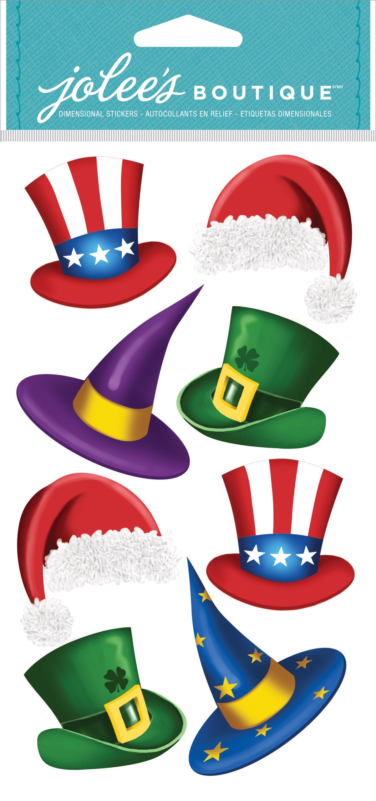 EK Success Jolee’s Boutique Partyhut-Aufkleber – Bunte Deko Für Karten, Alben & Feiern