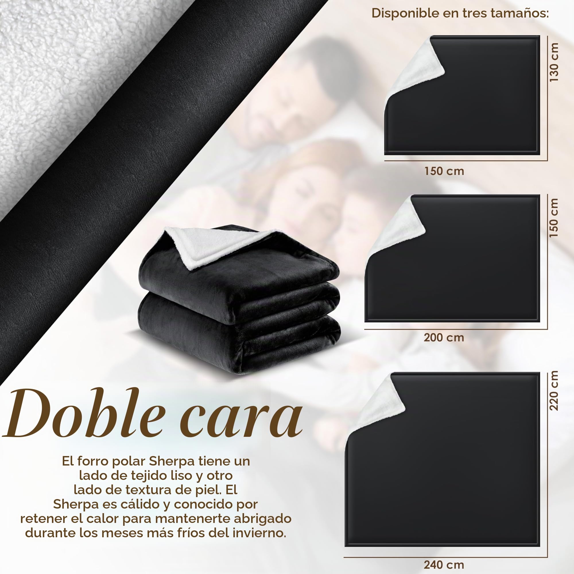 KESSER® Manta mullida de Sherpa, Muy Suave y cálida, de Franela de Forro Polar, Resistente a Las Arrugas y antidecoloración como Manta de sofá, Manta de sofá o Colcha