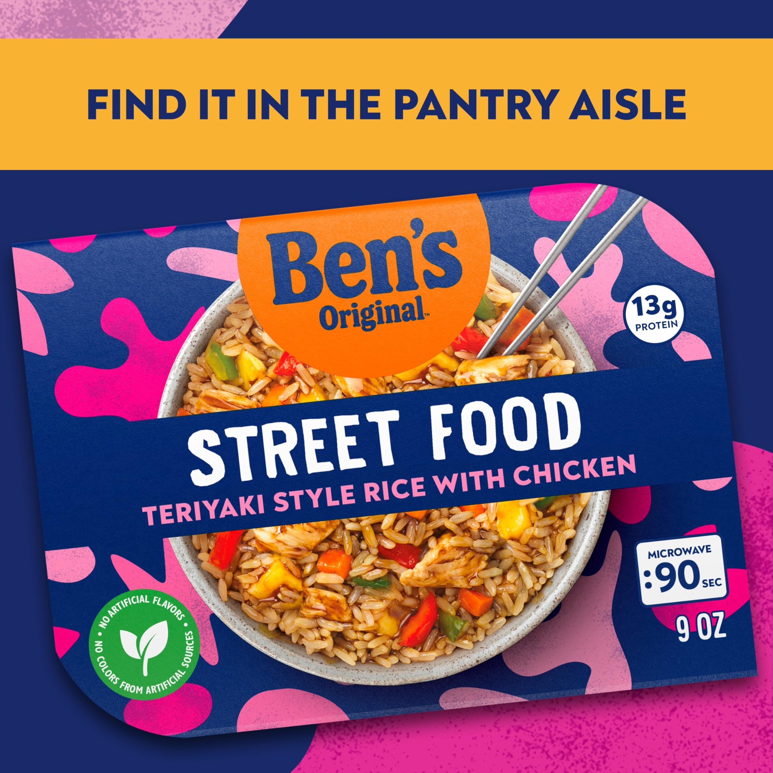 BENS ORIGINAL Street Food Teriyaki Style Rice with Chicken Prepared Entr e Microwavable Heat- -Eat Bowl in 90 — view 7