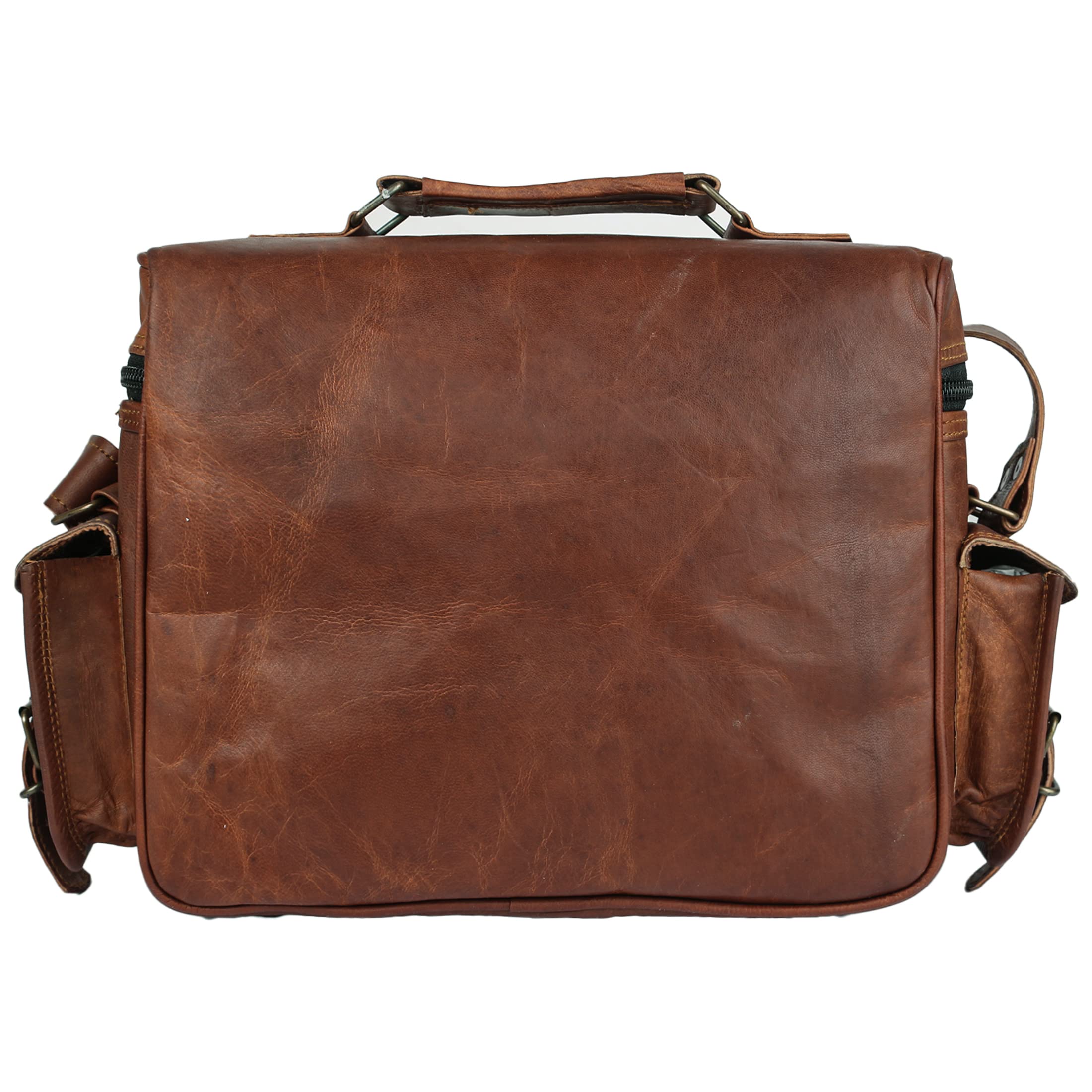 Bolso Bandolera de Piel auténtica para cámara réflex Digital, Brown, M, Antiguo, Vintage, Cruzado