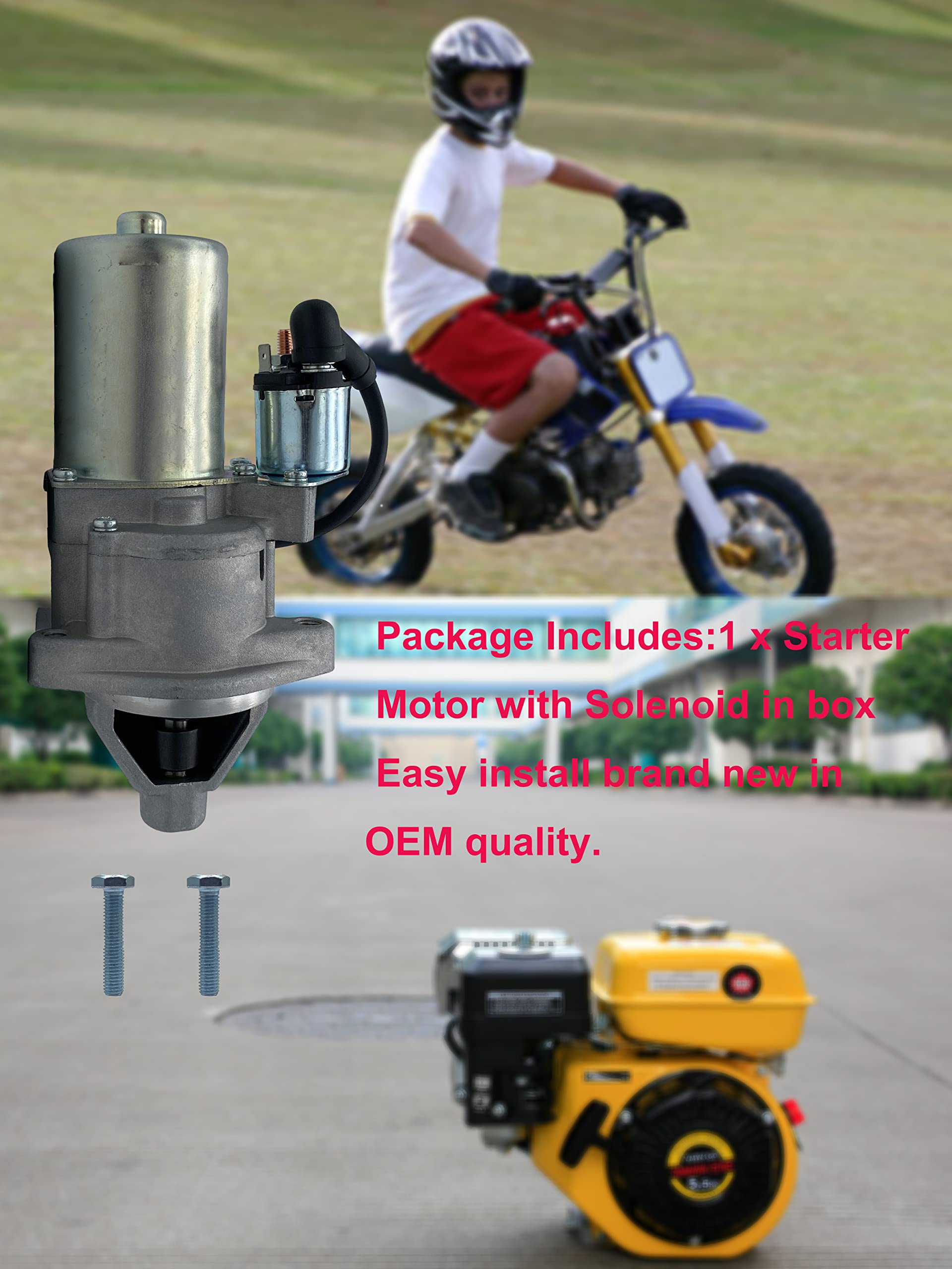 Motorino di avviamento GX340 GX390 con solenoide per Honda Electric Start Toro Dingo 11-13HP 128000-2750, 31210ZB80130, 31210ZE3013, 31210ZE30130, 31210-ZE3-023, DB5B66, DB5B8 SND0288, 41052044