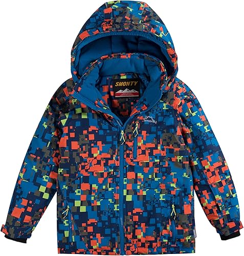 Miniatura 7 de Traje de nieve para niños, chaqueta y pantalones de esquí de invierno, con correas con capucha, resistente al viento, impermeable, abrigo cálido