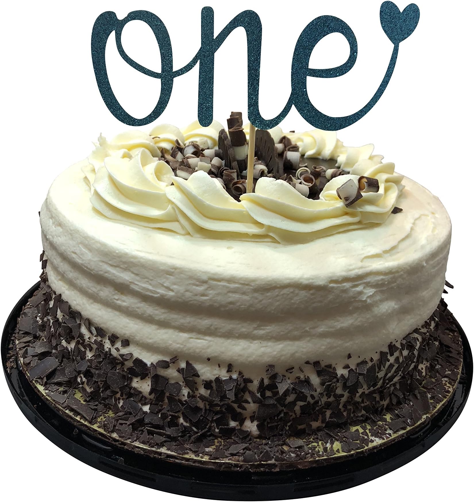 ONE First Birthday Cake Topper - Happy 1st Smash Cake Topper - Blue ONE Glitter Cake Topper - Cake Decoration by Jolly Jon