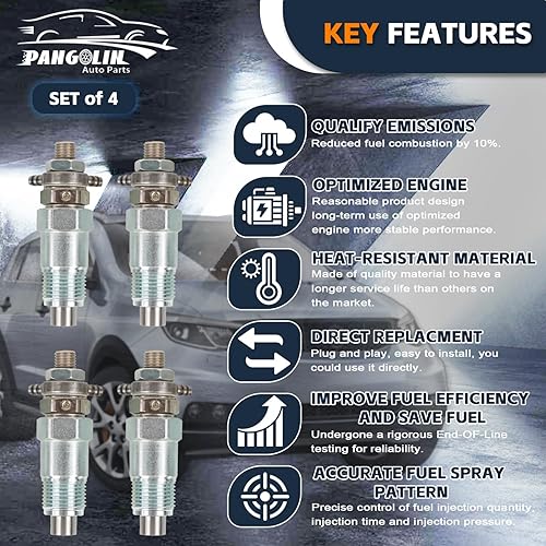 Miniatura 7 de PANGOLIN 3974254 Inyector de combustible 4PCS para Bobcat 743 643 645 225 231 con piezas del mercado de accesorios del motor Kubota V1702