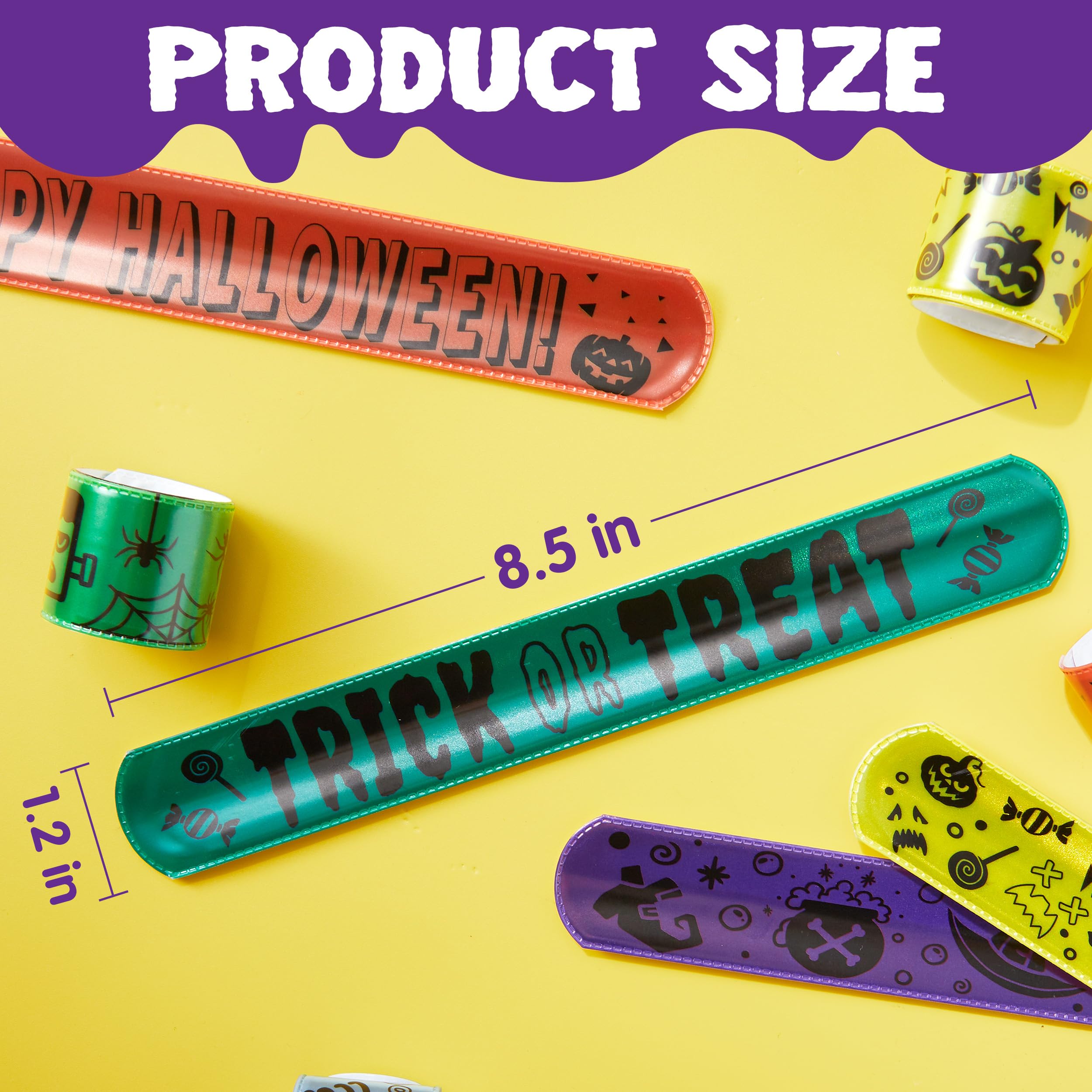 36 Braccialetti A Schiaffo Halloween Per Bambini – 12 Disegni Diversi (Zucche, Fantasmi, Pipistrelli) – Bomboniere E Regali Festa