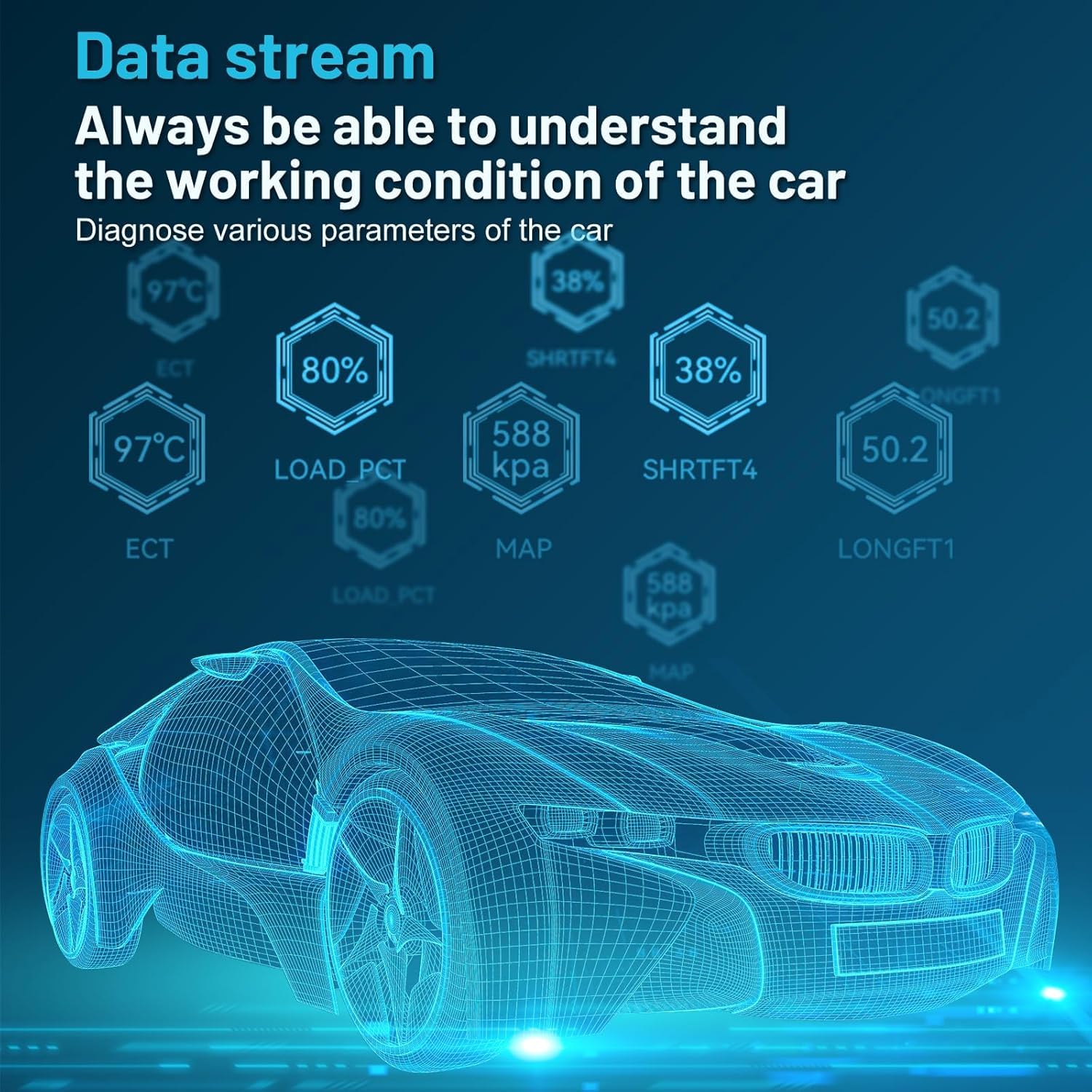 V521 OBD2 Diagnosi per Auto Professionale Lettore Cancellazione Codici Errore Spia Motore Ricerca DTC, Dati in Tempo Reale Strumento Diagnostico OBDII/EOBD per Veicoli Rispettano i Protocolli OBD2