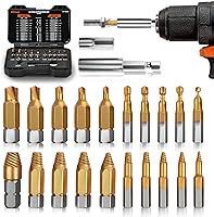AVSteel 22-Piece Damaged Screw Extractor Set - Easy Out Kit with Magnetic Bit Holder for Stripped Bolts & Broken Screws