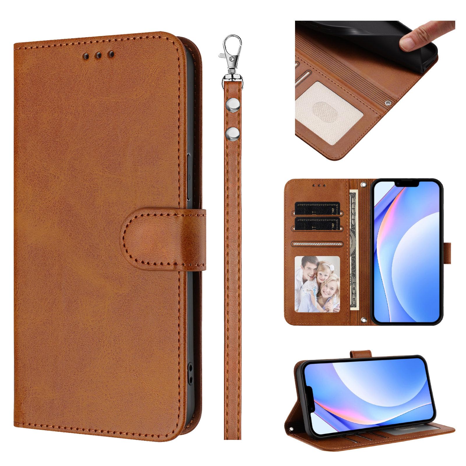 CUSTODIA PER OPPO Find A74 con portacarte e funzione supporto nera EUR