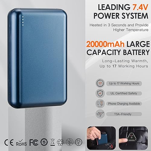 Miniatura 5 de Men's Heated Vest with 20000mAh Battery Pack 7.4V,Lightweight Rechargeable Electric Heated Apparel for women