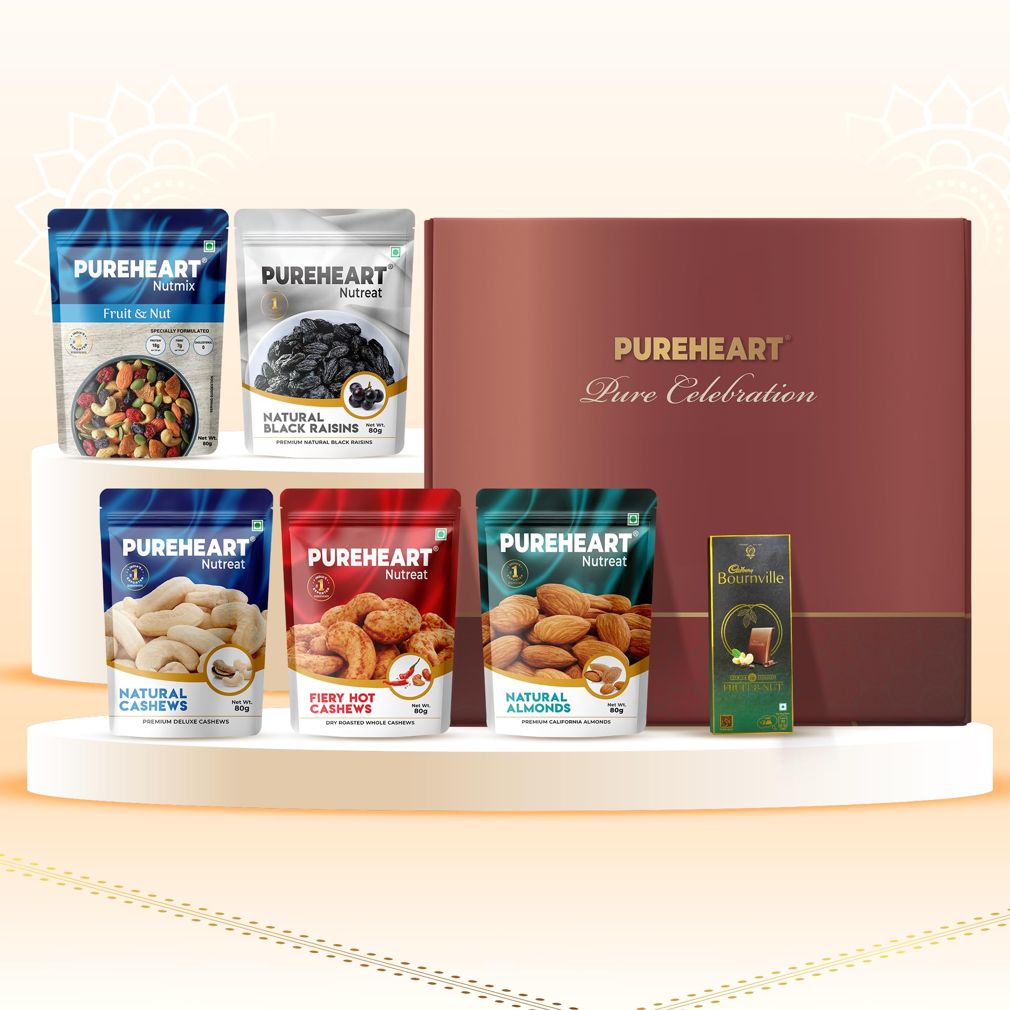 See full amazon price history chart for PUREHEART Gift Natural and Fieryhot Cashews, Almonds, Fruit & Nut Nutmix, Black Raisins (80 g, each), Bournville Fruit & Nut Dark Chocolate, Ideal Festive Gifting PUREHEART Gift Natural and Fieryhot Cashews, Almonds, Fruit & Nut Nutmix, Black Raisins (80 g, each), Bournville Fruit & Nut Dark Chocolate, Ideal Festive Gifting (B0D7QF1PPT) Amazon Price History, Amazon Price Tracker