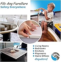 Vista 5 de Protector de borde prémium de 12 pies para bebé, protector de bordes inodoro e impermeable con cinta adhesiva 3M, no tóxico para esquinas y bordes a