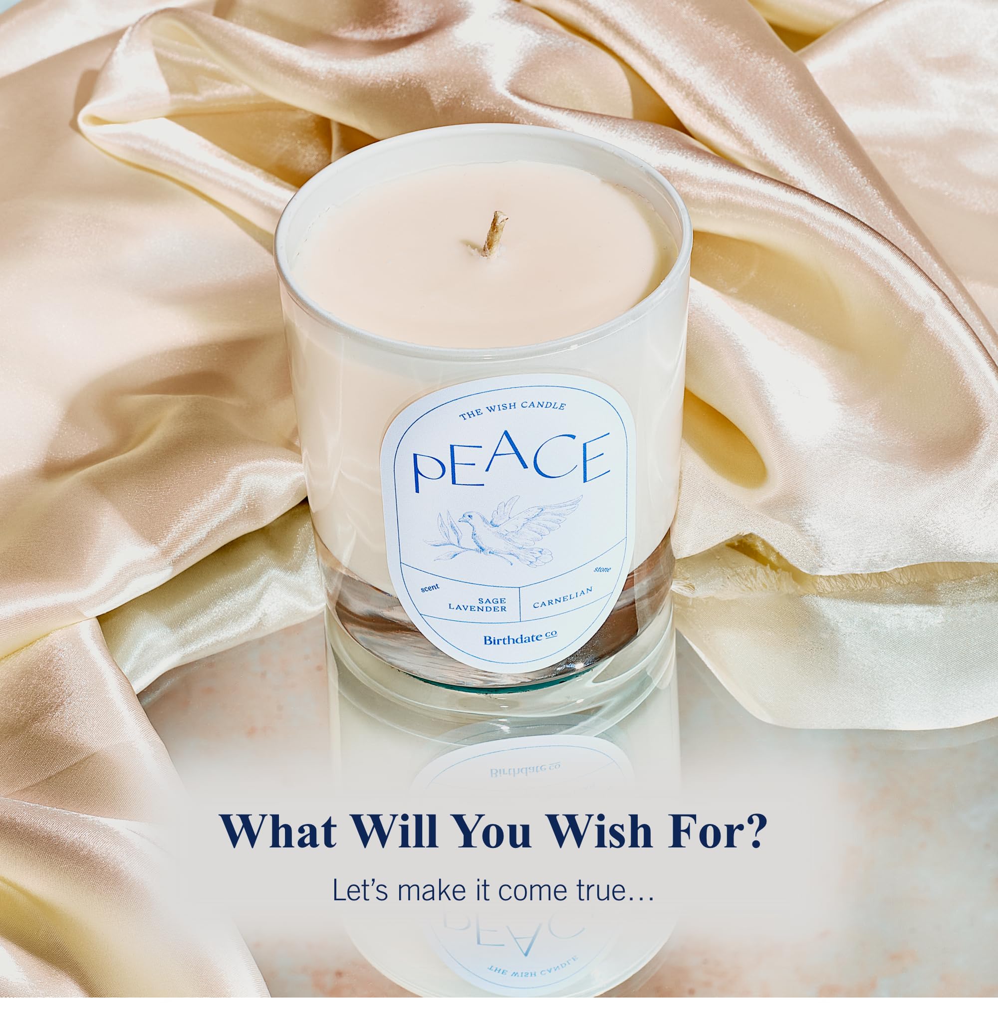 Vela Wish – Peace – por Birthdate Co. – 8.5 onzas