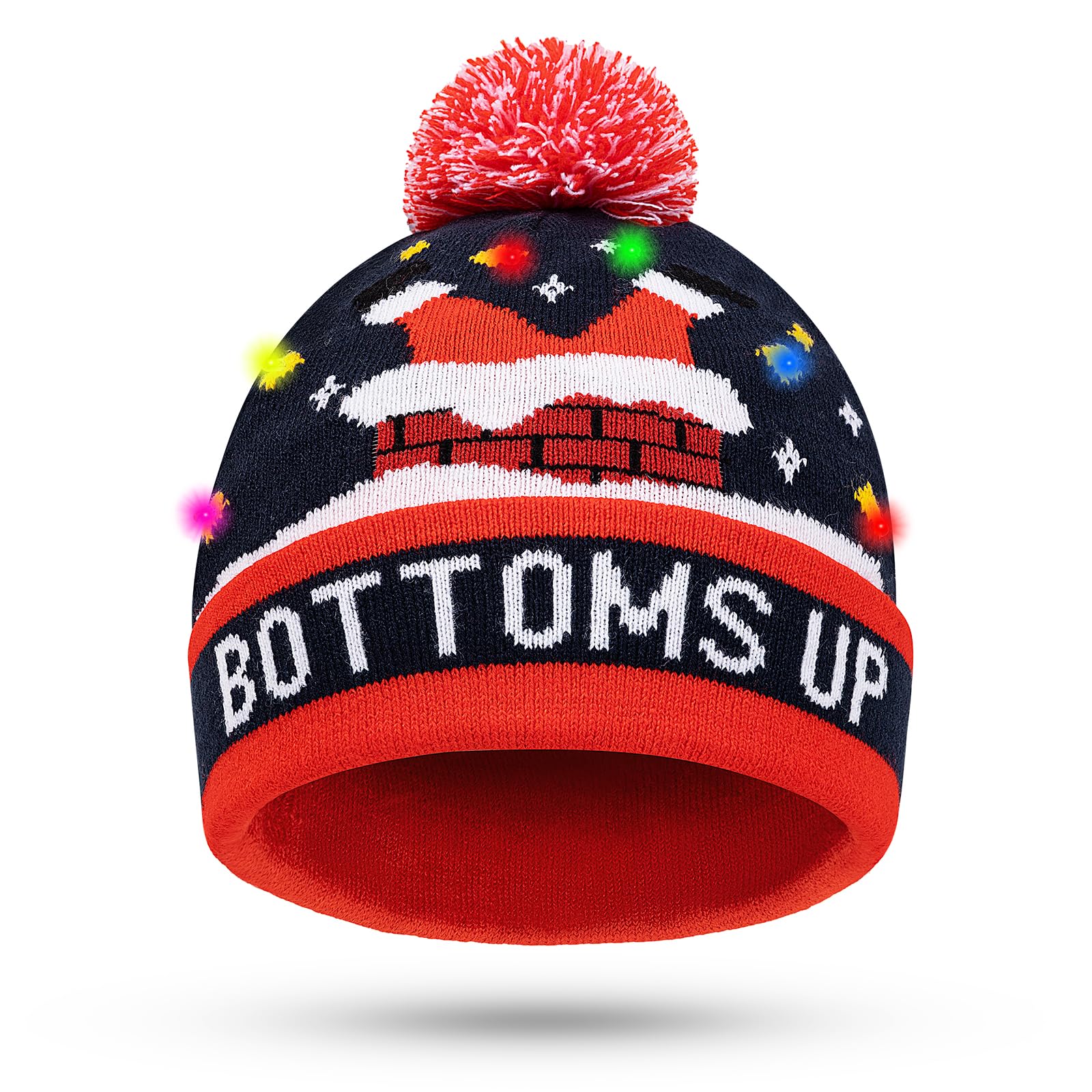 TAGVO LED Light Up Hat Beanie Knit Cap, Colorful LED Xmas Christmas Beanie