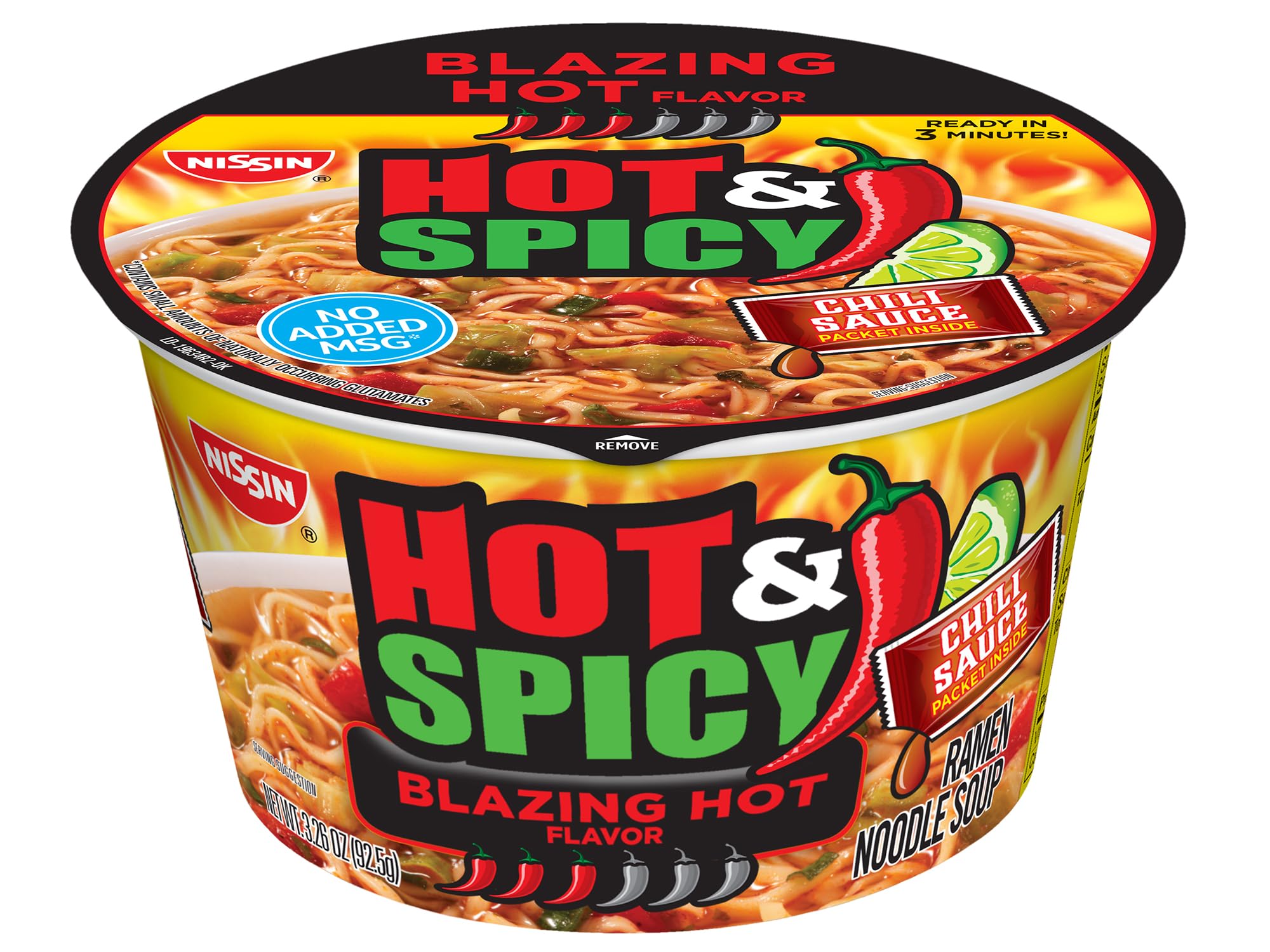 Hot & Spicy Ramen Noodle Soup, Blazing Hot, 3.32 Ounce (Pack of 6)