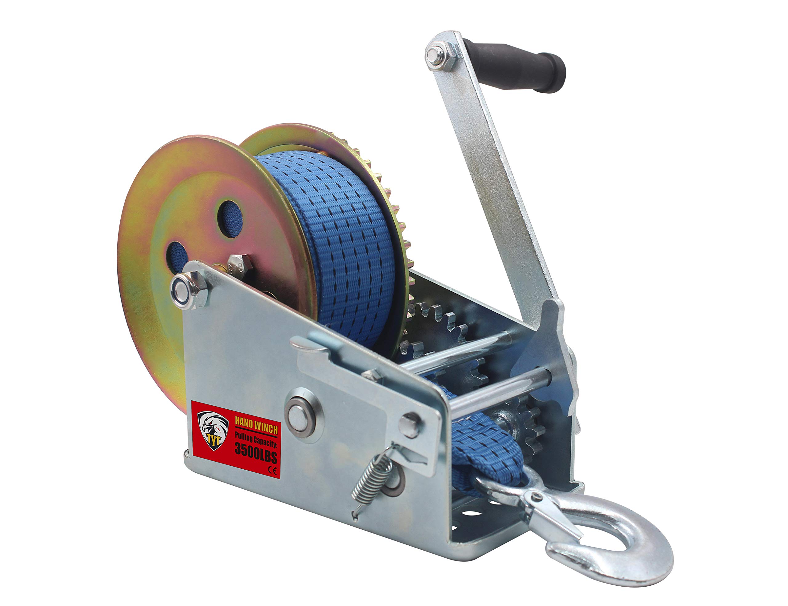 Buy TYT 3500lb Boat Trailer Winch with Polyester bed Blue 32ft Strap