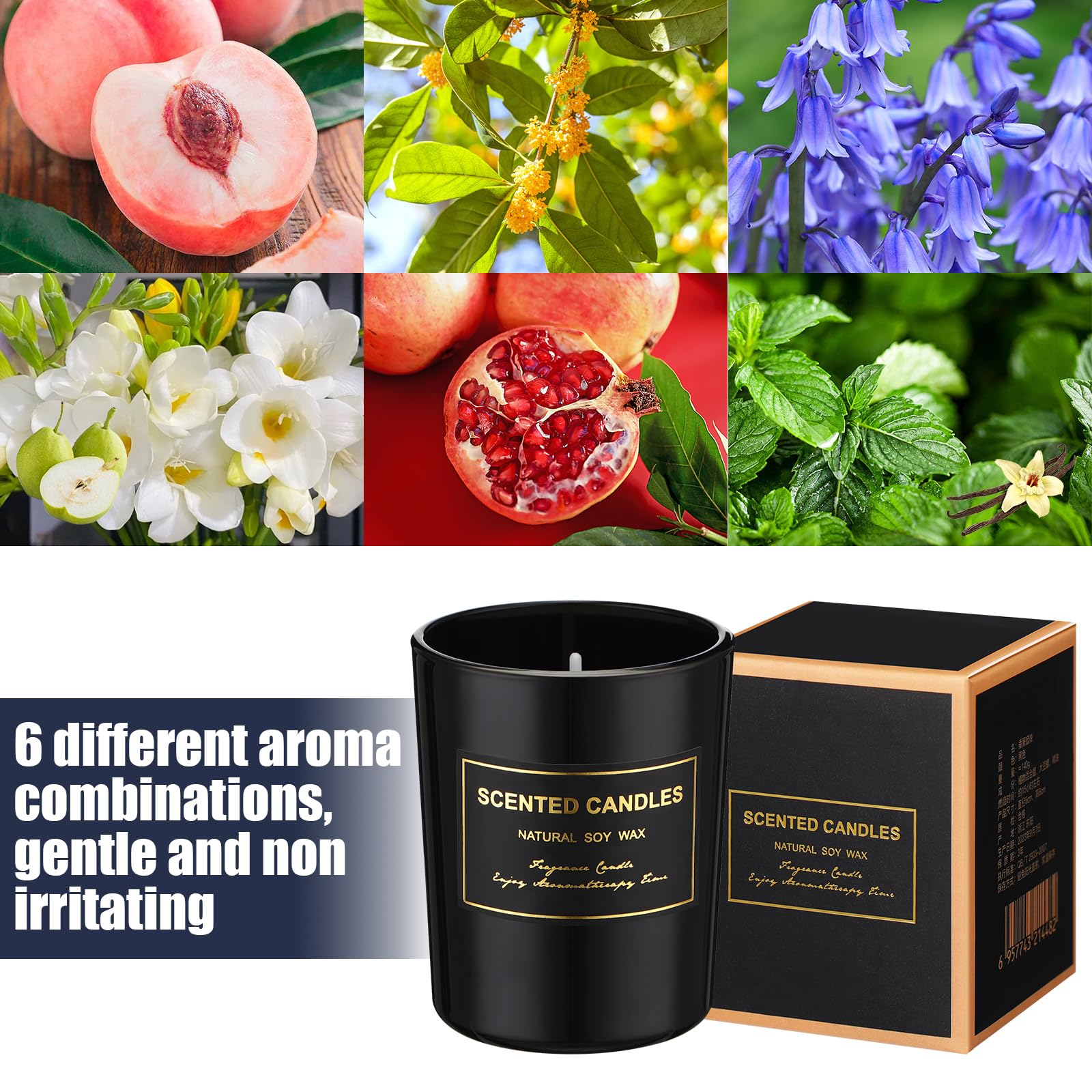 MTLEE 12 candele profumate per la casa, set regalo per donne, barattolo per aromaterapia a lunga durata, candele in cera di soia per compleanno, insegnante, Ringraziamento, anniversario