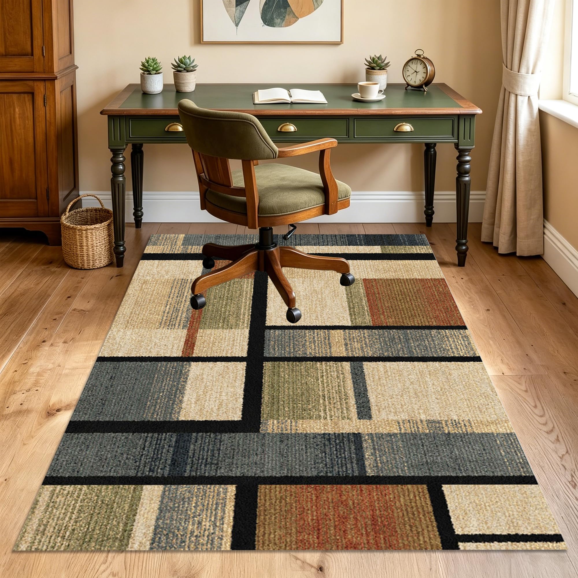 Protection de Sol pour Chaise de Bureau, Tapis de Sol Bureau Antidérapant Tapis Protection Sol Chaise Bureau Gaming Protège Parquet Chaise roulettes pour Sols Durs, Tapis Fauteuil Bureau 100 x 120 cm