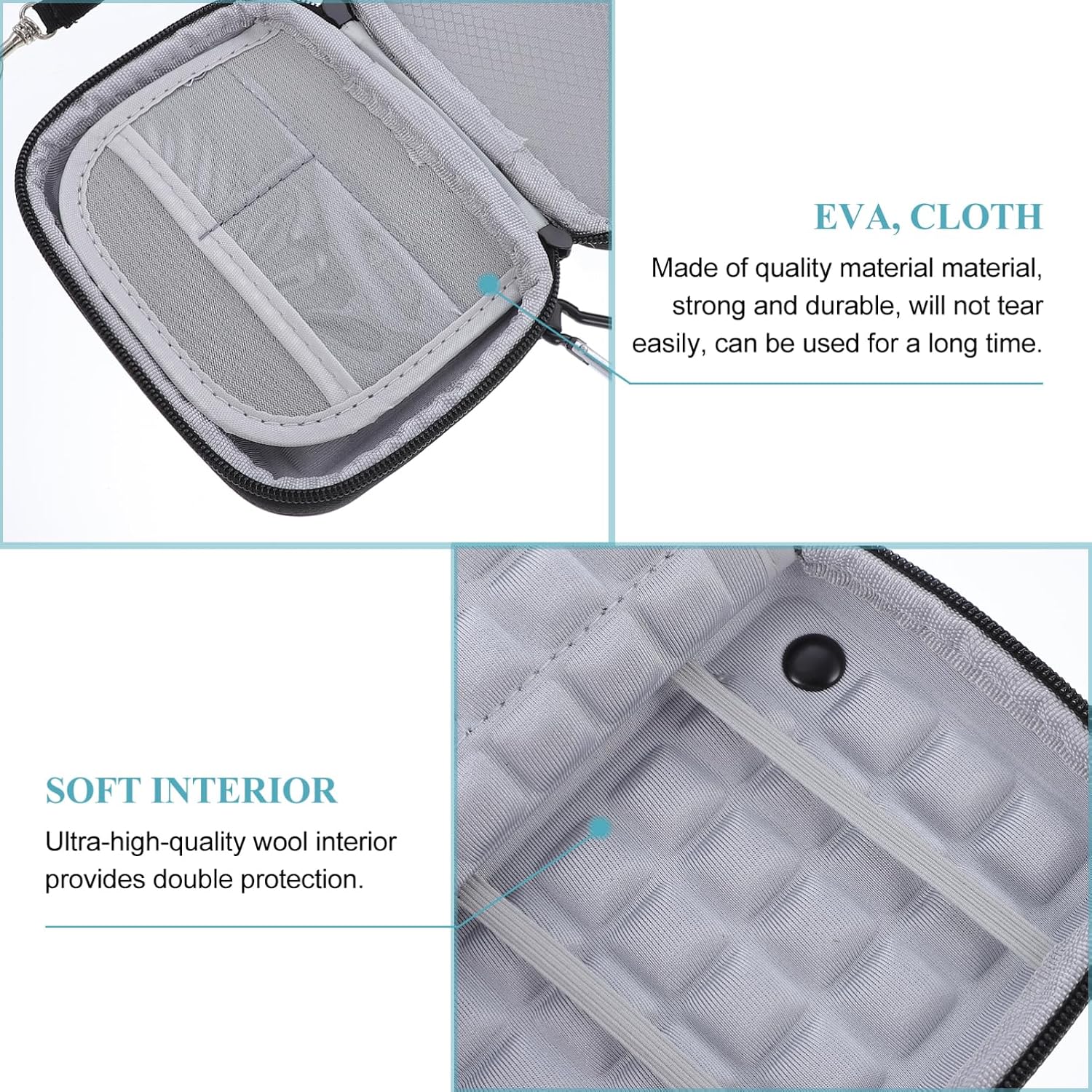 Lurrose Power Bank Storage Bag Portable Digital Products Organizer Pouch Travel Electronic Accessories Holder Durable Zippered for Power Banks and Cables Compact Design for Outdoor Use