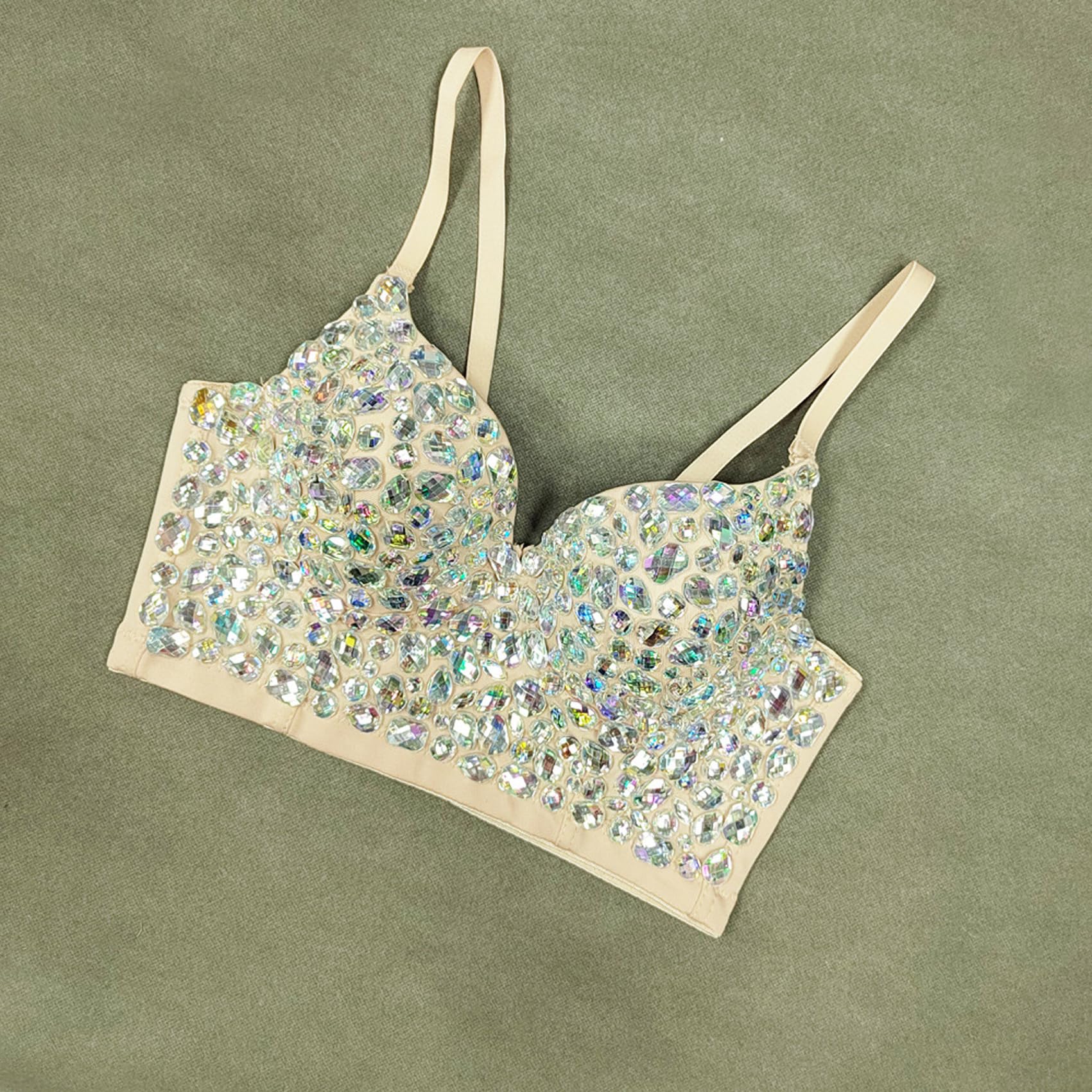 Corset à paillettes pour femme - Bustier - Haut court - Pour fête de mariage