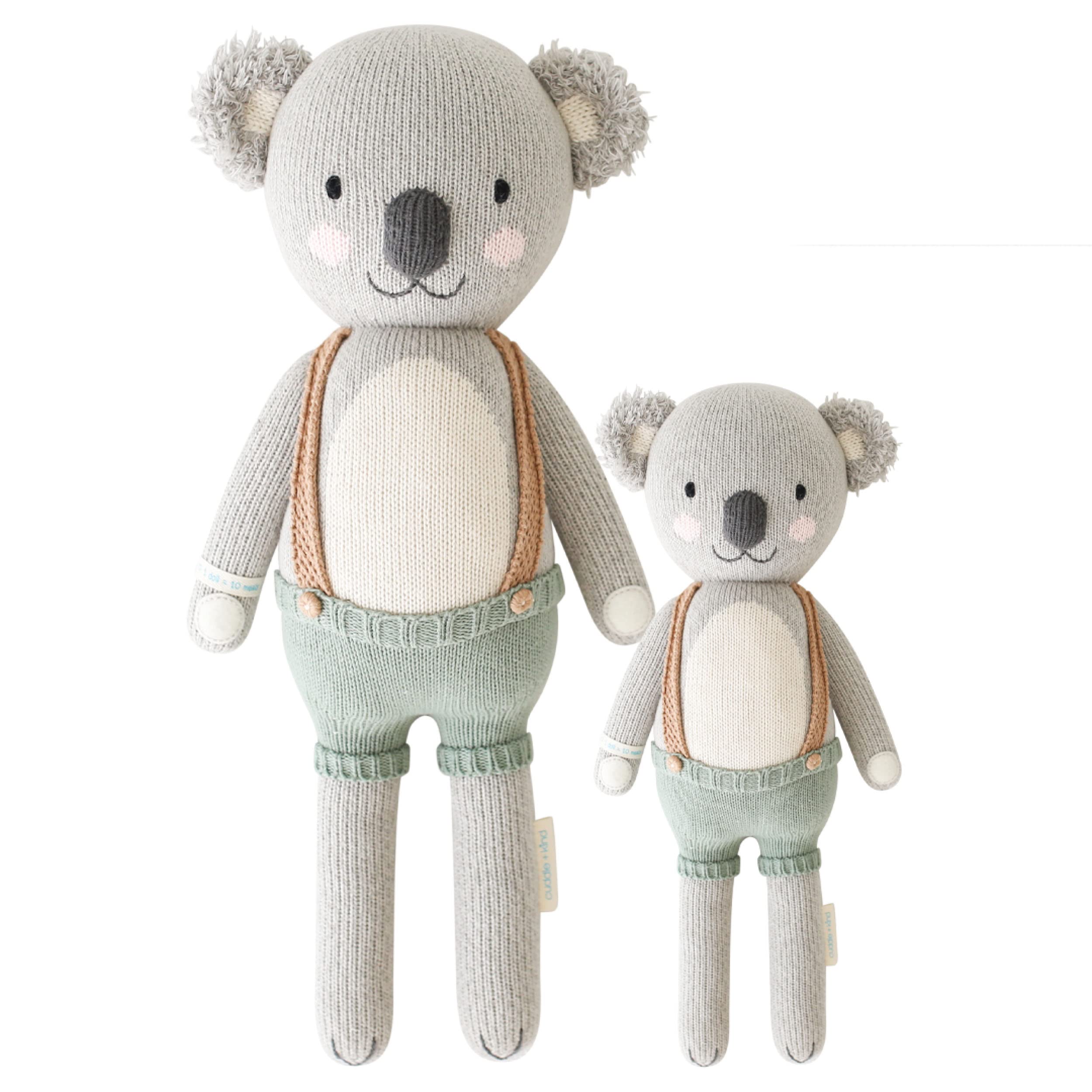 cuddle + kindQuinn The Koala Regular 20" Hand-Knit Doll – 1 Doll = 10 Meals, Fair Trade, Heirloom Quality, Handcrafted in Peru, 100% Cotton Yarn