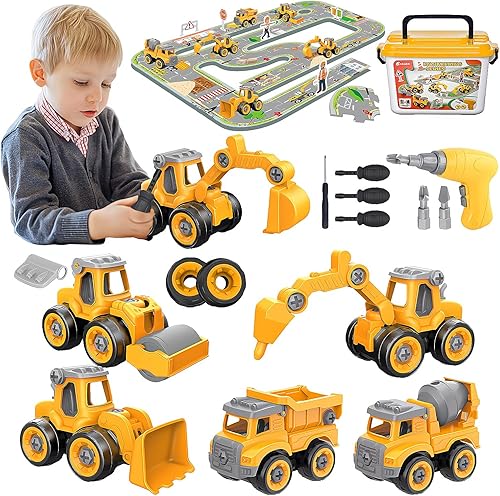 Juguetes de construcción desmontables para niños de 3 a 8 años, juguetes de construcción STEM con taladro eléctrico y juego de rompecabezas,