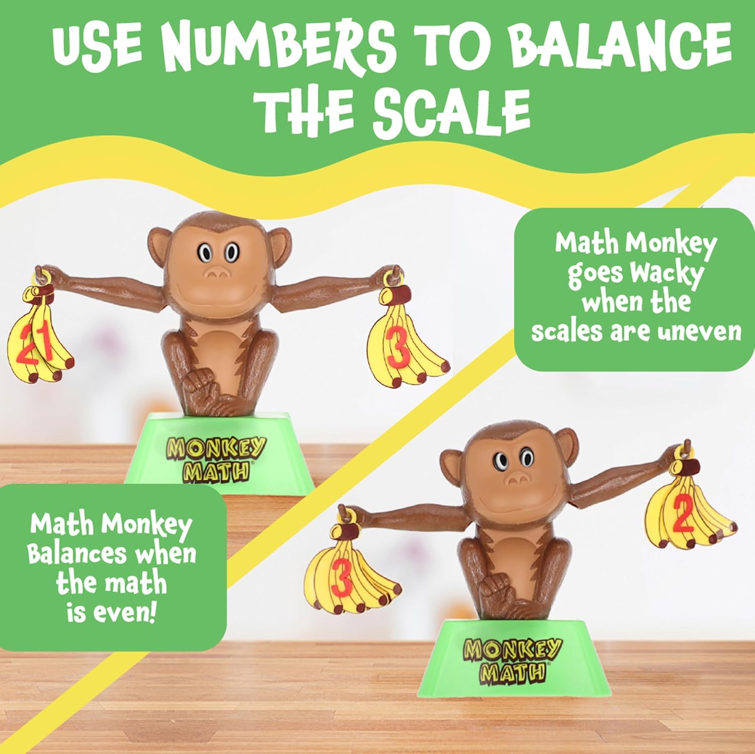 POPULAR PLAYTHINGS Monkey Math Balance Game, Simple Addition Toy with Scale, Hands-On Learning Fun, Gifts for Kids Ages 4 & Up
