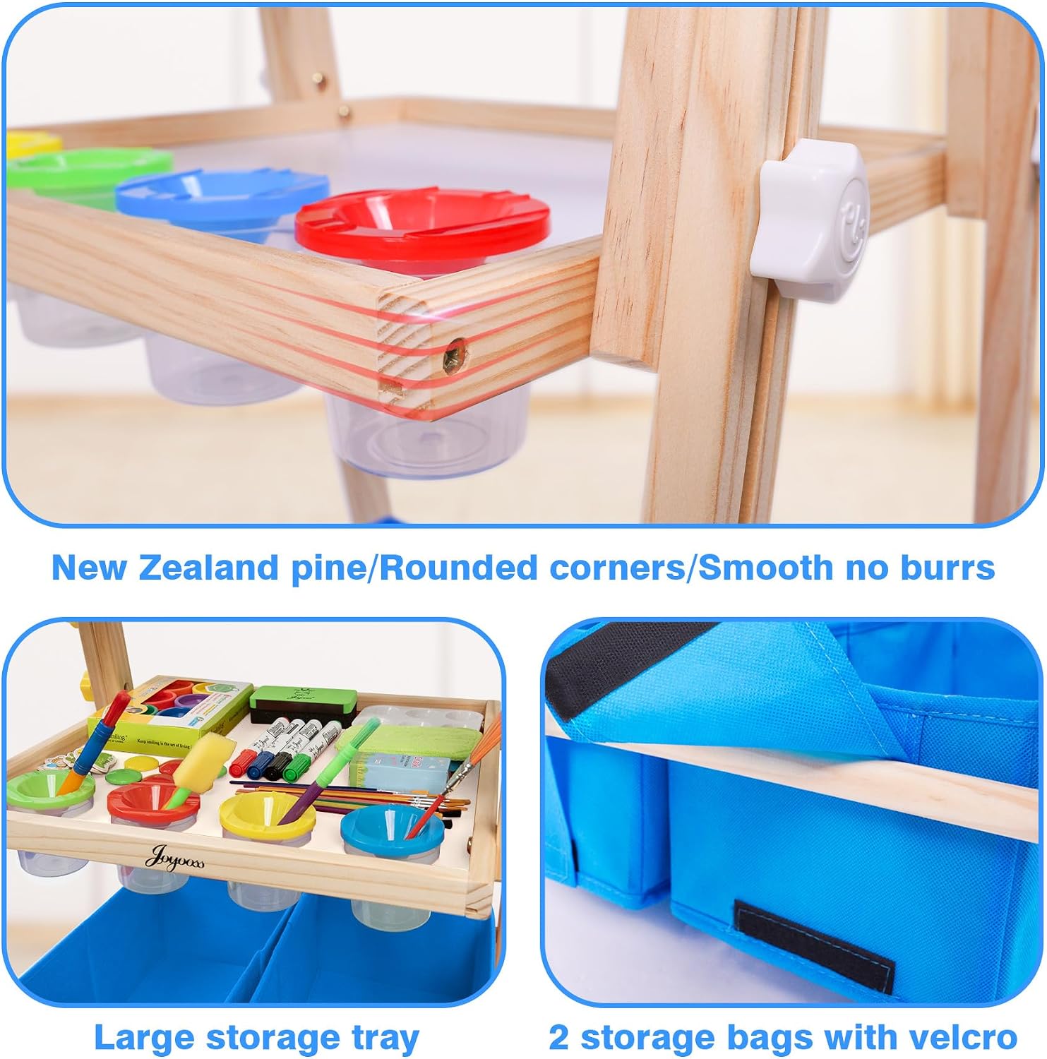 Joyooss Art Easel for Kids Easel for Toddler with Paper roll Blue image 4