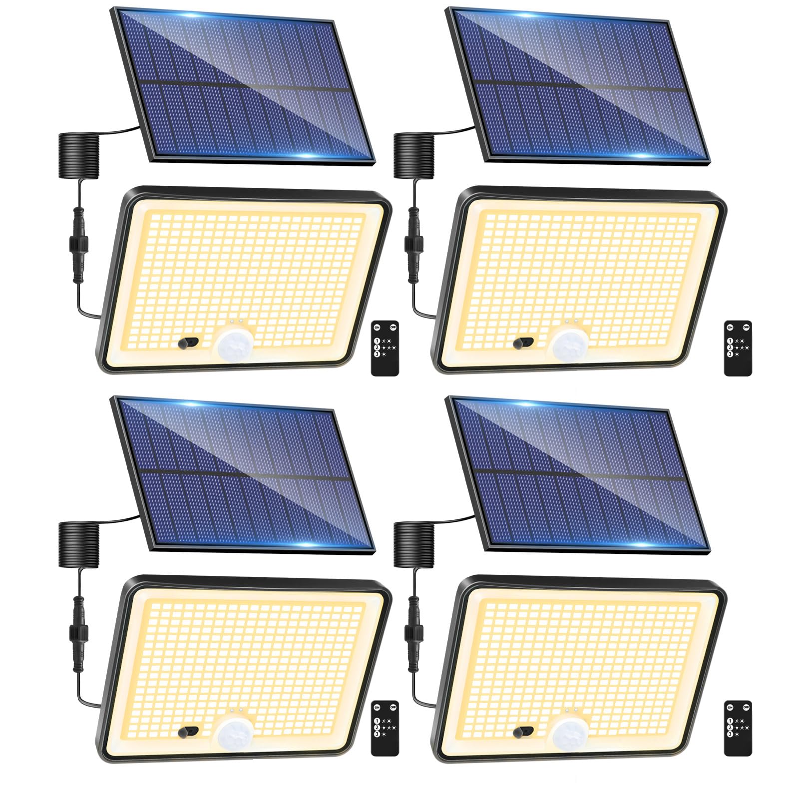 LOTMOS Solar Lights Outdoor, 342LED Remote Solar Security Lights Outdoor Motion Sensor, 3 Modes Garden Light Solar Powered Waterproof Pir Flood Lighting for Yard Shed Garage Outside,Cool White — view 13