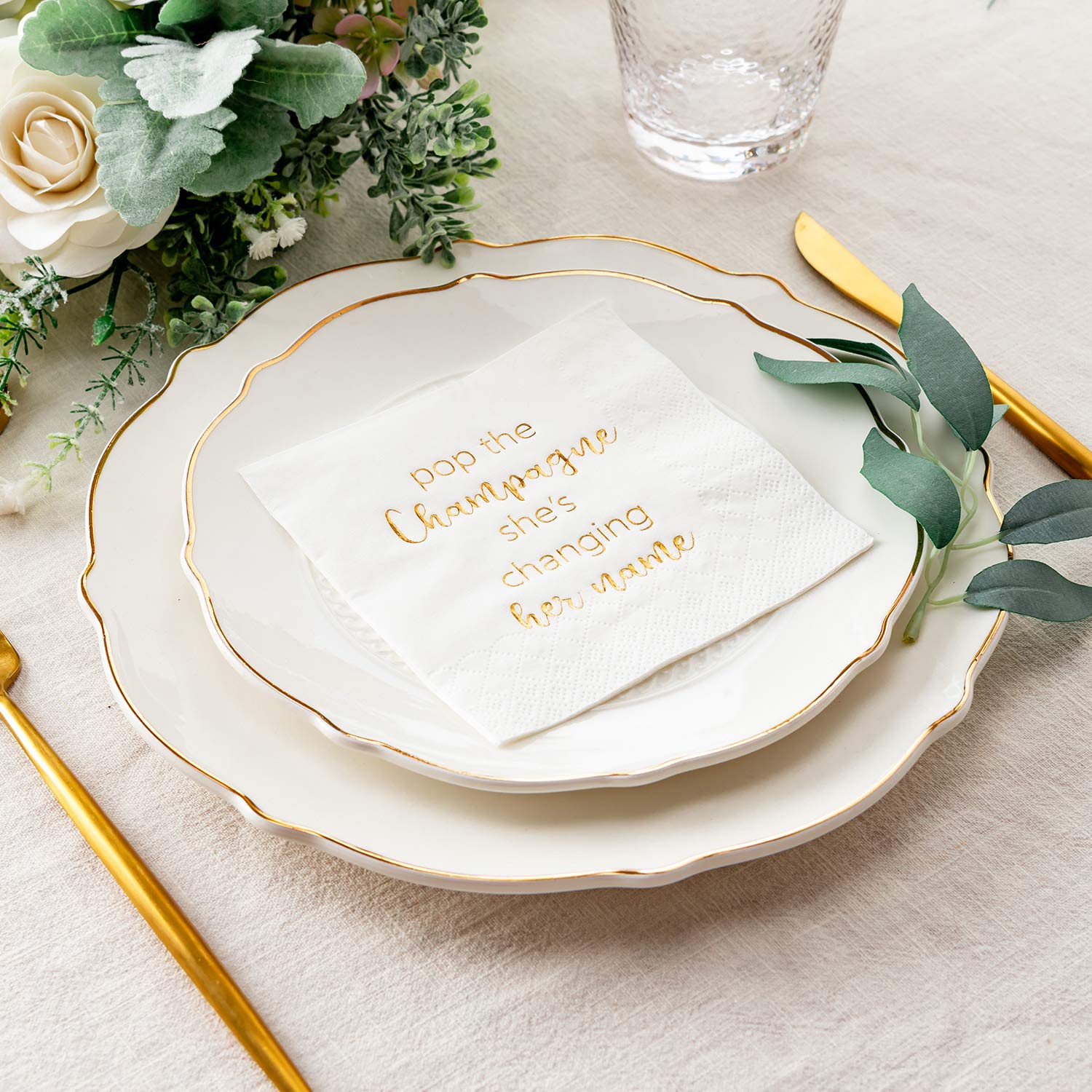 Gold Foil Cocktail Napkins - Bachelorette Party Decor -2