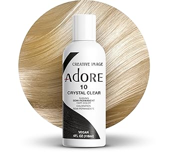 Adore Semi Permanent Hair Color (010 Crystal Clear) | Vegan & Cruelty-Free Hair Dye | No Ammonia, No Peroxide, No Alcohol | 4 Fl Oz