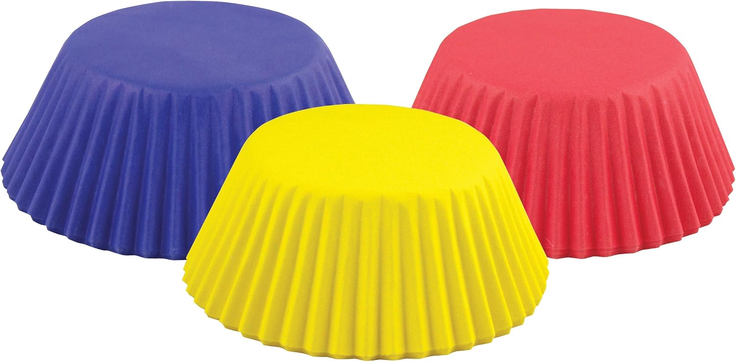 Fox Run Primary Colors Foil Muffin and Cupcake Liners, Set of 75 Standard Size Wrappers