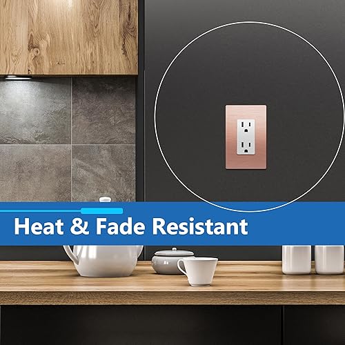 Miniatura 549 de LIDER - Cubierta decorativa de interruptor doble con acabado mate, placa de pared sin tornillos, tamaño mediano, 2 bandas, 4.88 x 4.92 pulgadas