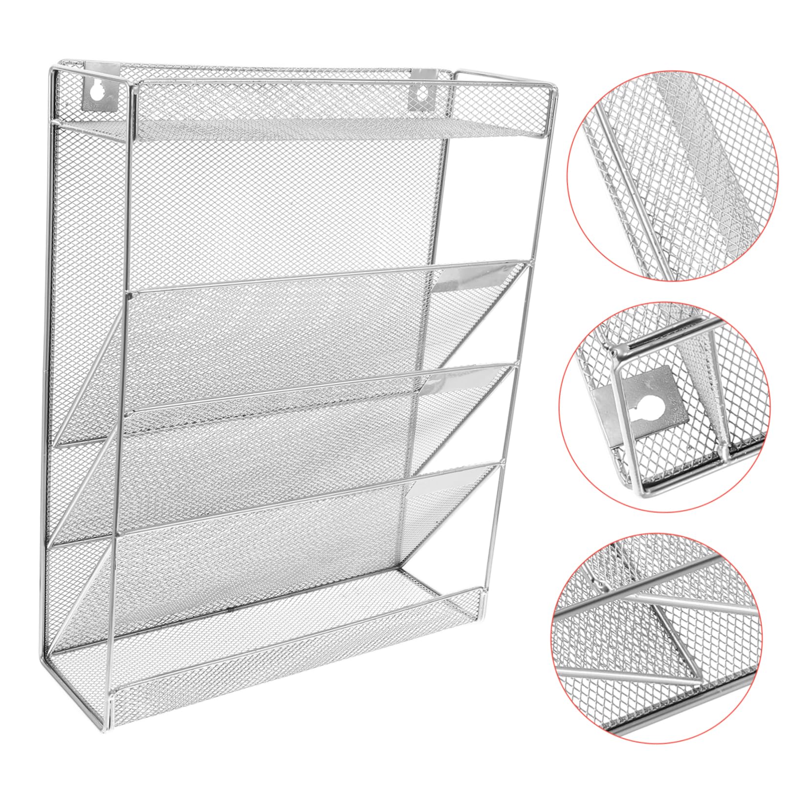 1 Satz Silberner Eisen Wandorganizer für Büro, Hängend