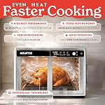 Gourmia French Door Digital Air Fryer Oven - 25-Quart XL Capacity, 12 Presets, Touchscreen, FryForce 360° Tech, Dehydrate, Proof, Slow Cook, Fits 13” Pizza, 1700W, Stainless Steel