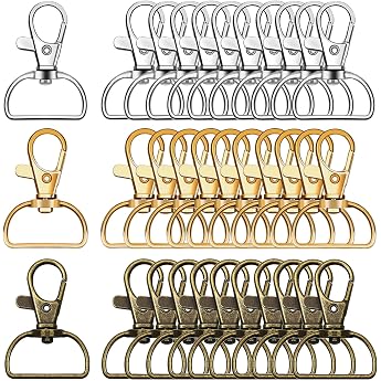Rotating Key Rings 30 Pieces Key Ring Swivel Key Ring Clasp Lobster Hook Swivel Carabiner Hook DIY Handmade for Key Chain Lanyard Pet Leashes