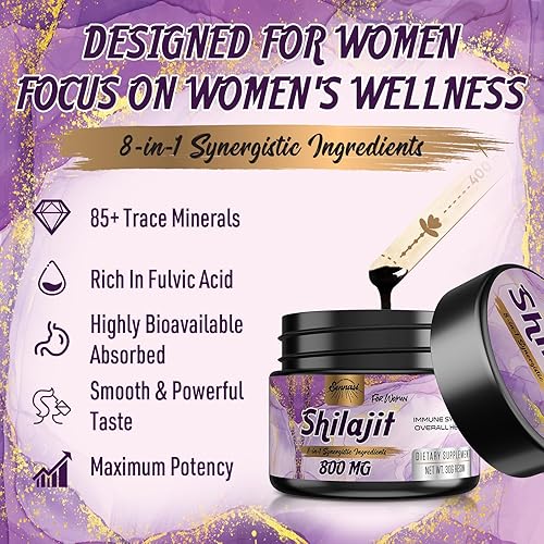 Miniatura 5 de Shilajit de 800 mg para mujer, resina orgánica Shilajit, orgánico puro del Himalaya, suplemento Shilajit 8 en 1, ingredientes sinérgicos 8 en 1,