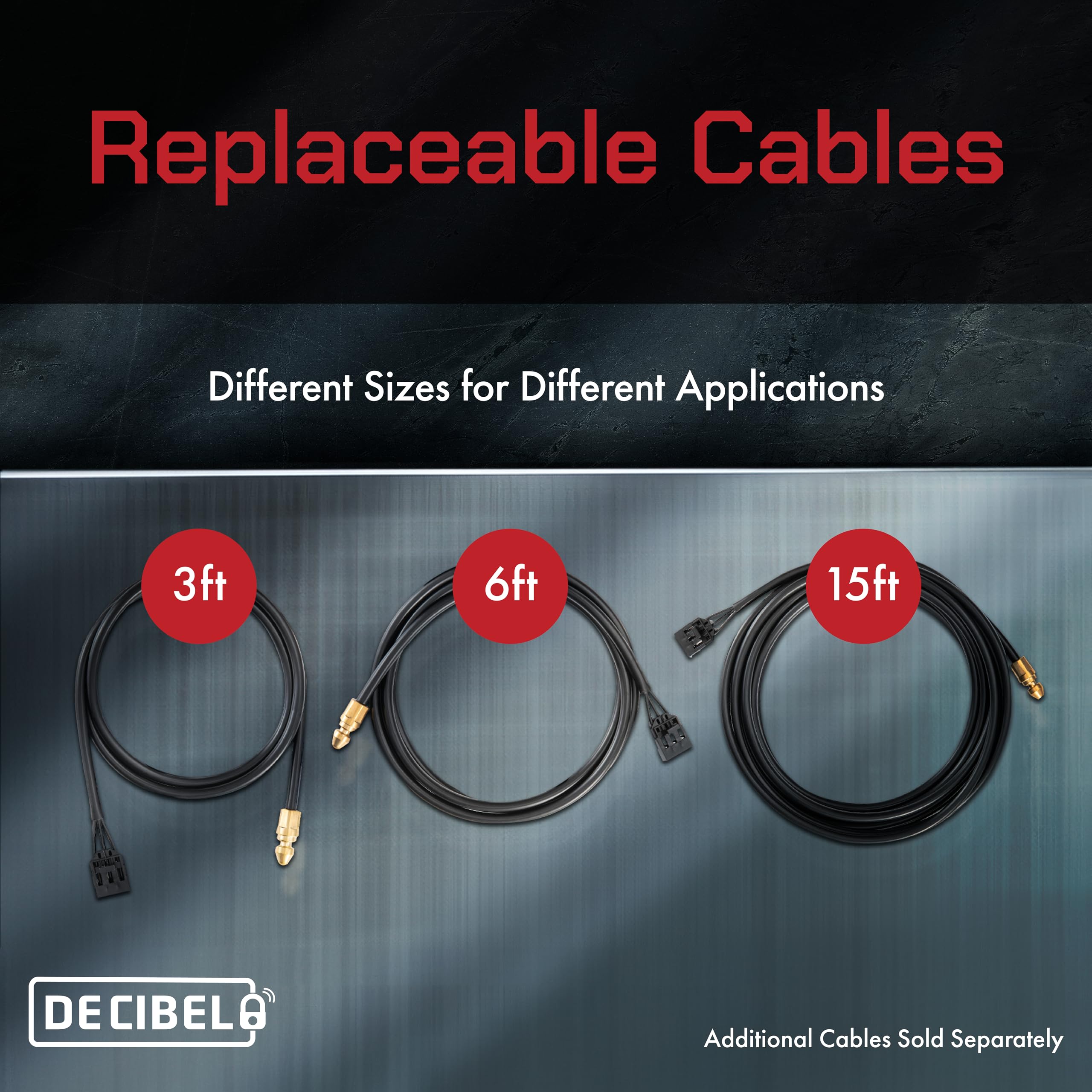 Decibel Câble antivol de 4,6 m avec alarme puissante de 100 dB pour équipement extérieur, outils électriques, kayaks, générateurs
