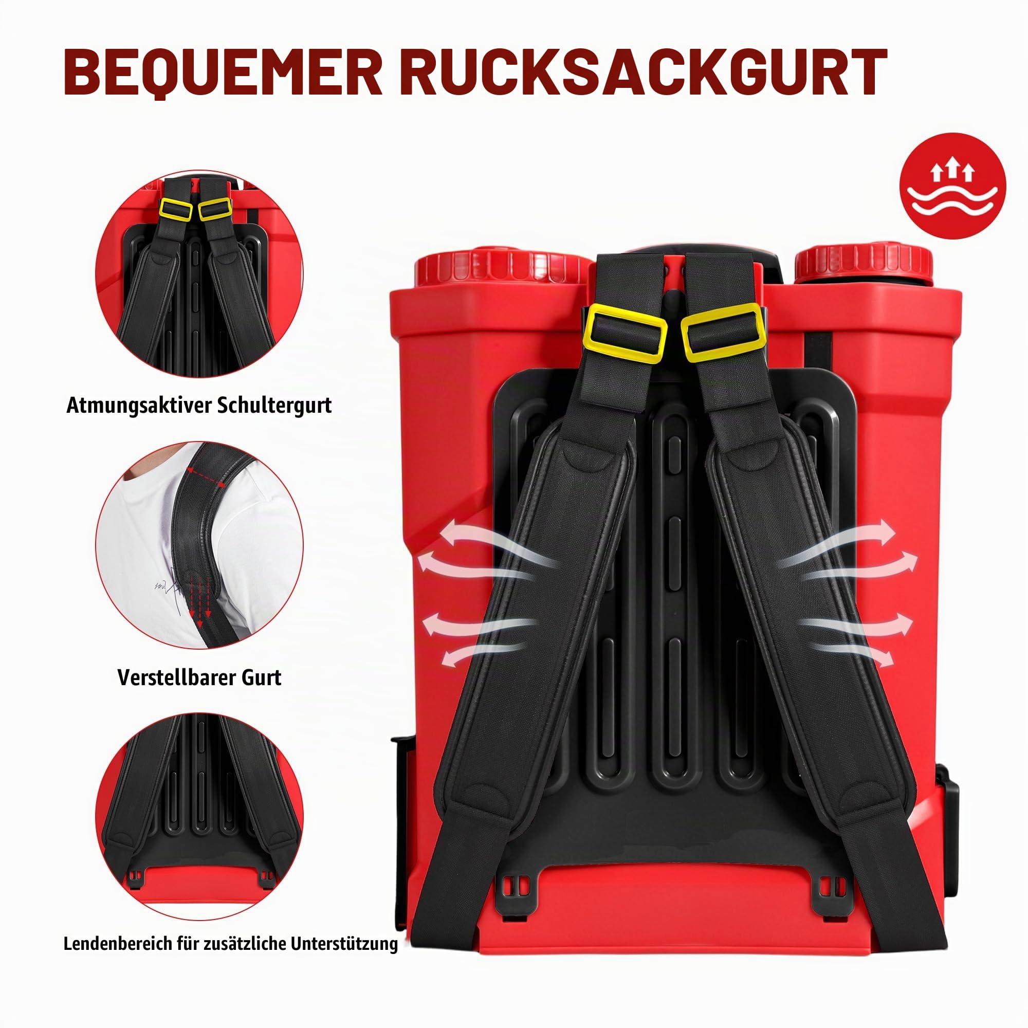ONEVAN Akku Drucksprüher 20L Rührfunktion mit 2x3,0Ah Akkus & 5 Düsen | 100 PSI Druckregelung, 41" ausziehbare Teleskopstange, Für 20 Tanks, Garten, Integriertes Rührsystem für optimale Mischung
