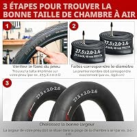 Cameră de aer pentru bicicletă Fincci 27.5 x 2.1 2.2 2.3 2.35 2.4 2.5 2.6 pentru MTB hibrid, valvă Presta 48 mm, cauciuc butilic, 2 bucăți 5