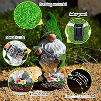 Vista 3 de Estatuas solares flocadas de jardín para exteriores, decoración de jardín al aire libre, luz LED de decoración para exteriores, regalos únicos