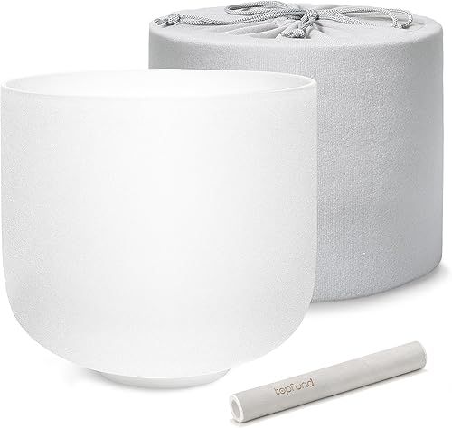 Topfund - Cuencos de cristal para crear notas de sonido de vibración, Nota del chakra del corazón F, 8 pulgadas