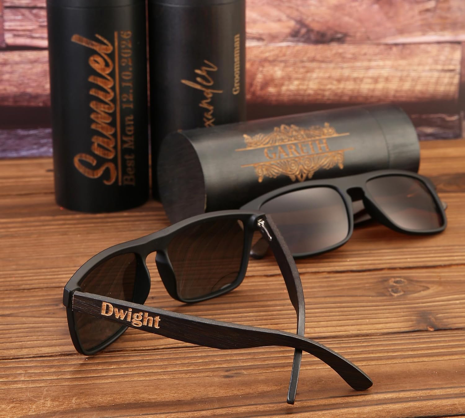 Personalized Wooden Unisex Polarized Sunglasses, Groomsmen Gifts, Bridesmaid Gifts, Mens Gift, Gift for Her, Anniversary Gift, Wedding Gift - Image 3
