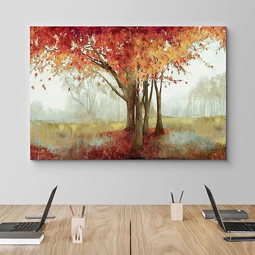 Miniatura 3 de SIGNFORD Lienzo decorativo para pared de sala de estar, dormitorio, hogar, obras de arte, bosque abstracto, listo para colgar, 16 x 24 pulgadas