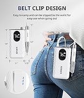 Vista 4 de AIRSEE Taladro de uñas profesional actualizado, máquina Efile inalámbrica recargable para extensión acrílica, polvo de inmersión de gel, potente