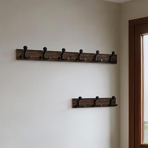 Miniatura 253 de SKOLOO Perchero de madera blanca de 17 pulgadas con 3 ganchos triples, ideal para entradas familiares, aulas y almacenamiento de suministros para