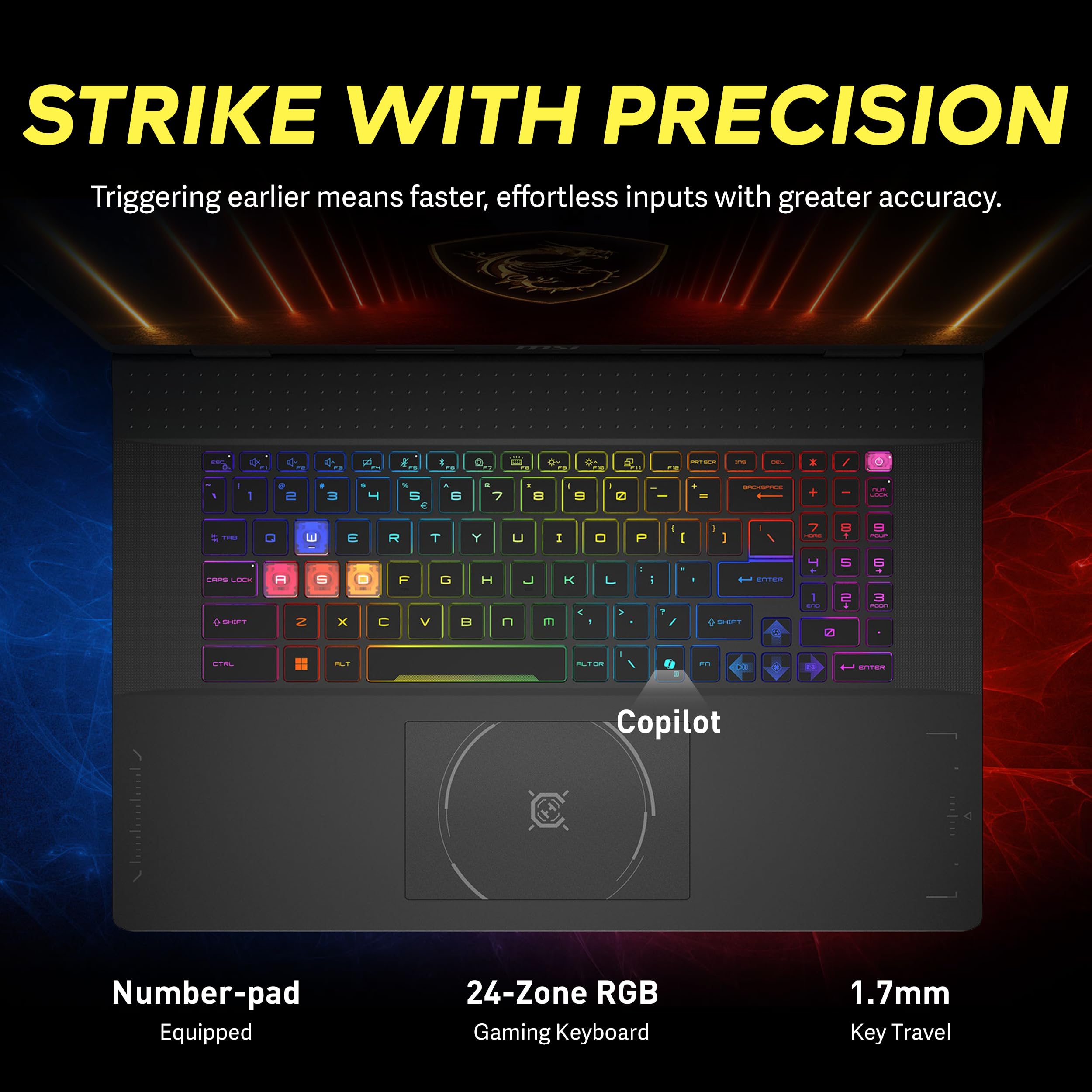 msi Crosshair 18 HX AI 18" QHD+ 240Hz Gaming Laptop, Intel Ultra 9 275HX, NVIDIA RTX 5070 8GB GDDR7, 32GB DDR5, 2TB Storage (1TB SSD + 1TB Docking Station), tastiera retroilluminata RGB, Windows 11