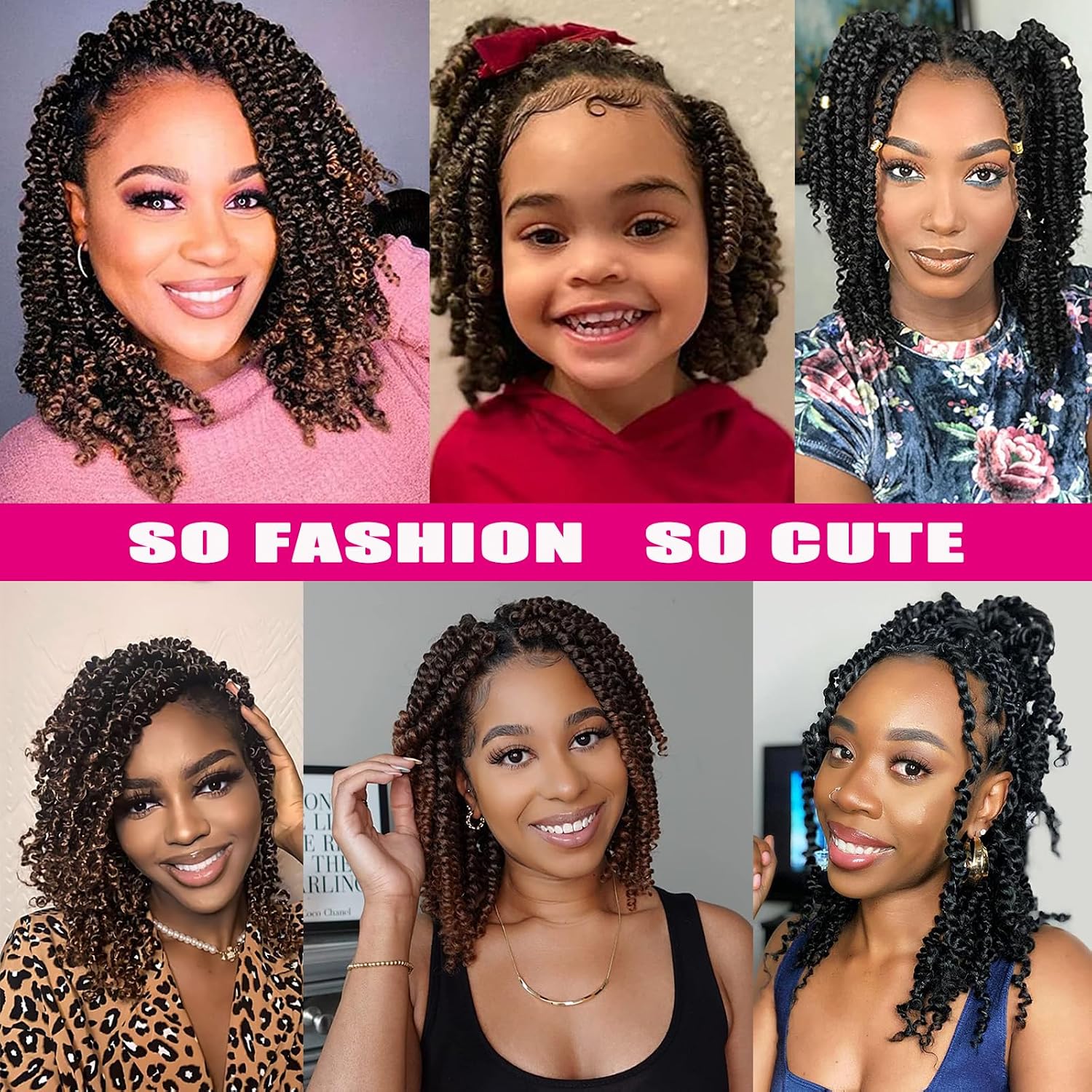 Ombre Copper Red Passion Twist Crochet Hair 8 Packs 12 Inch Pre-twisted Passion Twist Hair Bohemian Short Pre Looped Crochet Hair for Kids and Girls (12 Inch,T1B/350, 8 Packs)