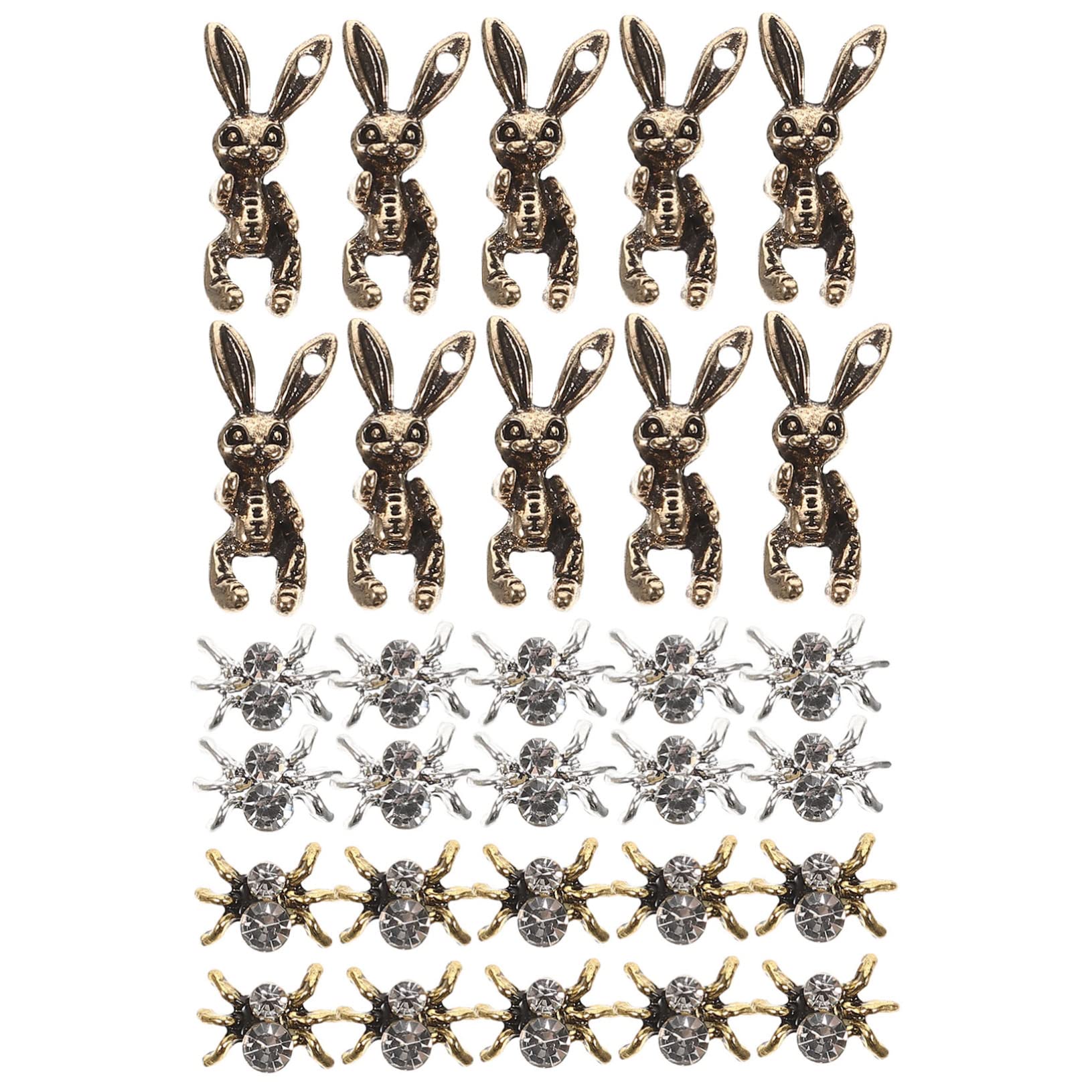 VICASKY 150pezzi Nail Art Charms Decorazioni Per Unghie Con Design Di Ragno e Coniglio Accessori Per Nail Art Fai Da Te Perfetti Per Saloni e Uso Domestico