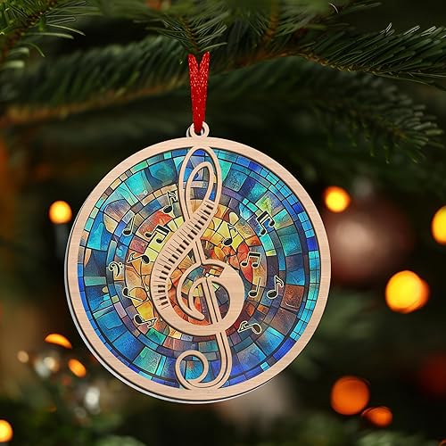 Miniatura 3 de GEEMBI Regalos de Navidad para profesores de música para hombres y mujeres, adornos de Navidad para atrapasoles 2025, regalos de cumpleaños
